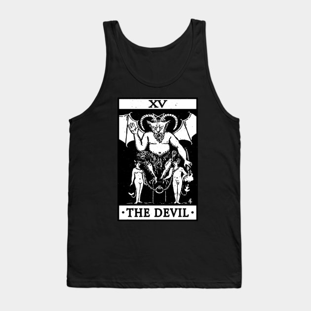 VINTAGE TAROT CARD T SHIRT, THE DEVIL CARD, OCCULT, TAROT Tank Top by Tshirt Samurai